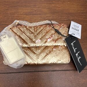 Nicole Miller Rose Gold Sequin Clutch